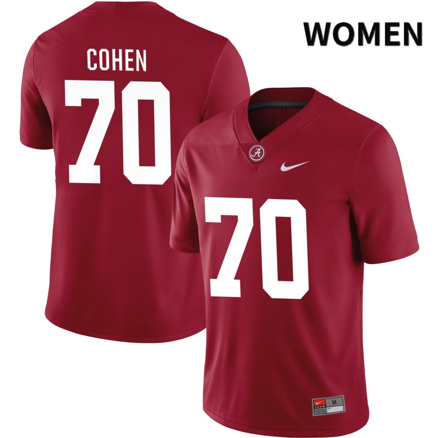 Alabama Crimson Tide Women's Javion Cohen #70 NIL Crimson 2022 NCAA Authentic Stitched College Football Jersey WW16L61TD